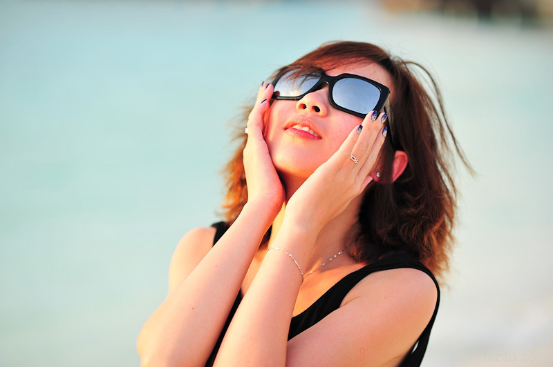 美女碧海蓝天,幽幽(YOYO)小姐的马尔代夫之旅